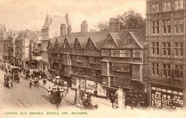 Greater London. Holborn - Old Houses, Staple inn, 1909