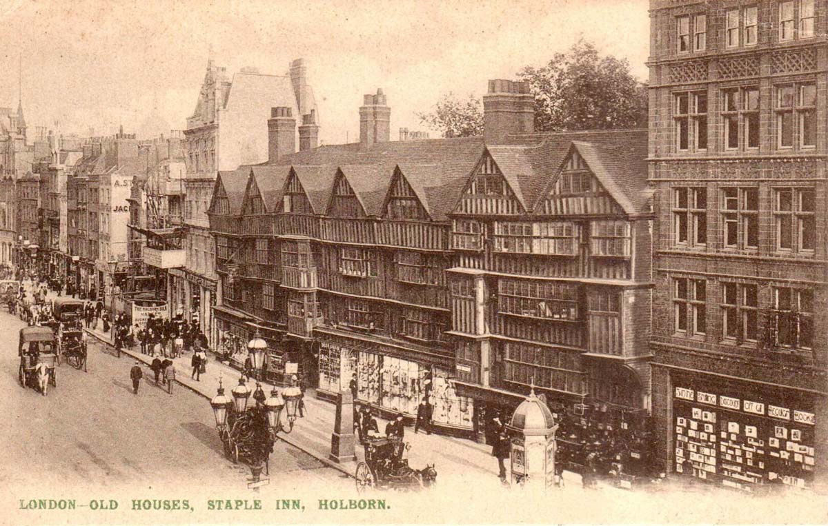 London. Holborn - Old Houses, Staple inn, 1909