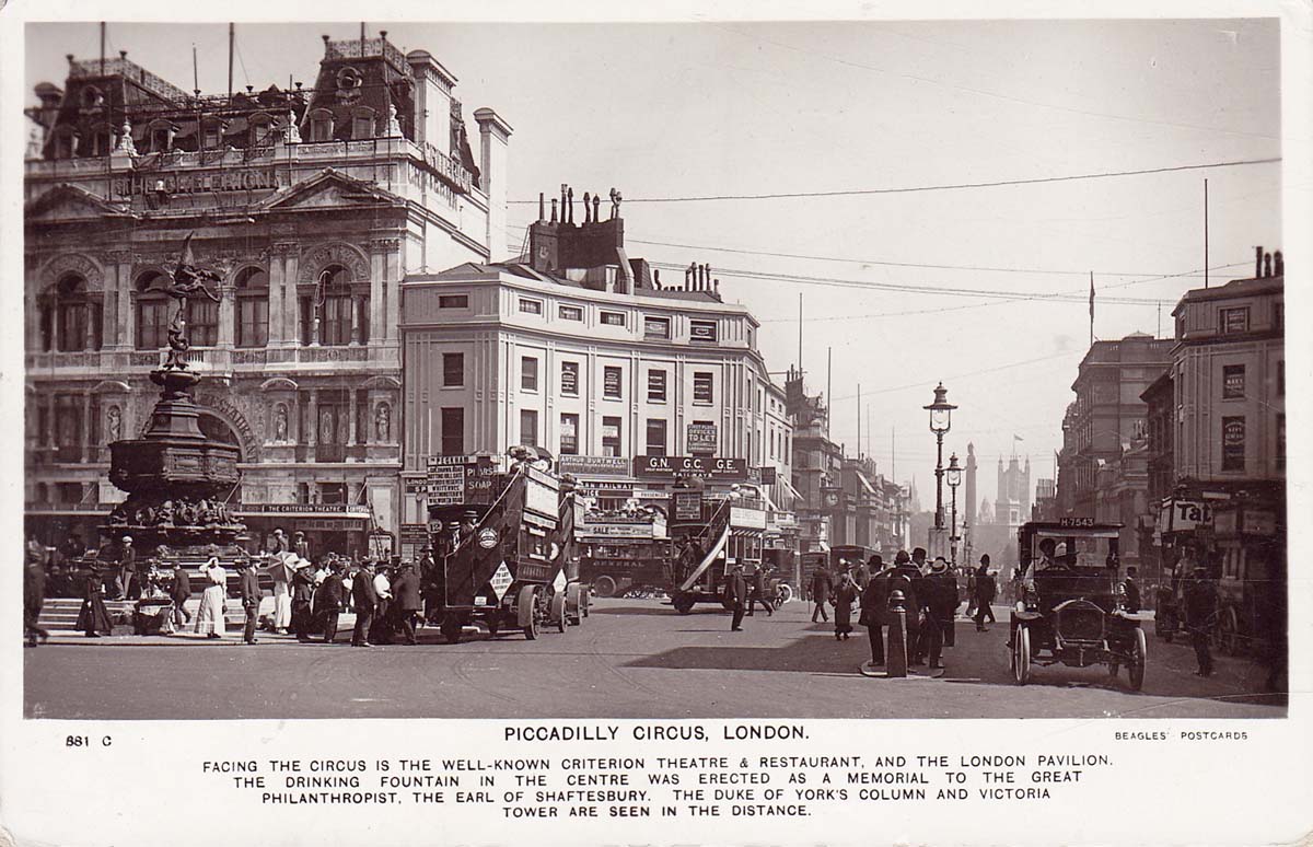 London. Piccadilly Circus, 1912