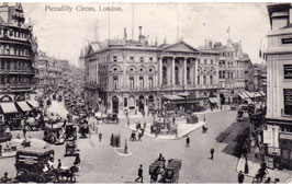 Greater London. Piccadilly Circus, London Pavilion, 1907