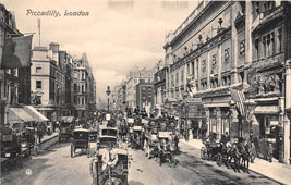 Greater London. Piccadilly - is a road between Hyde Park Corner and Piccadilly Circus