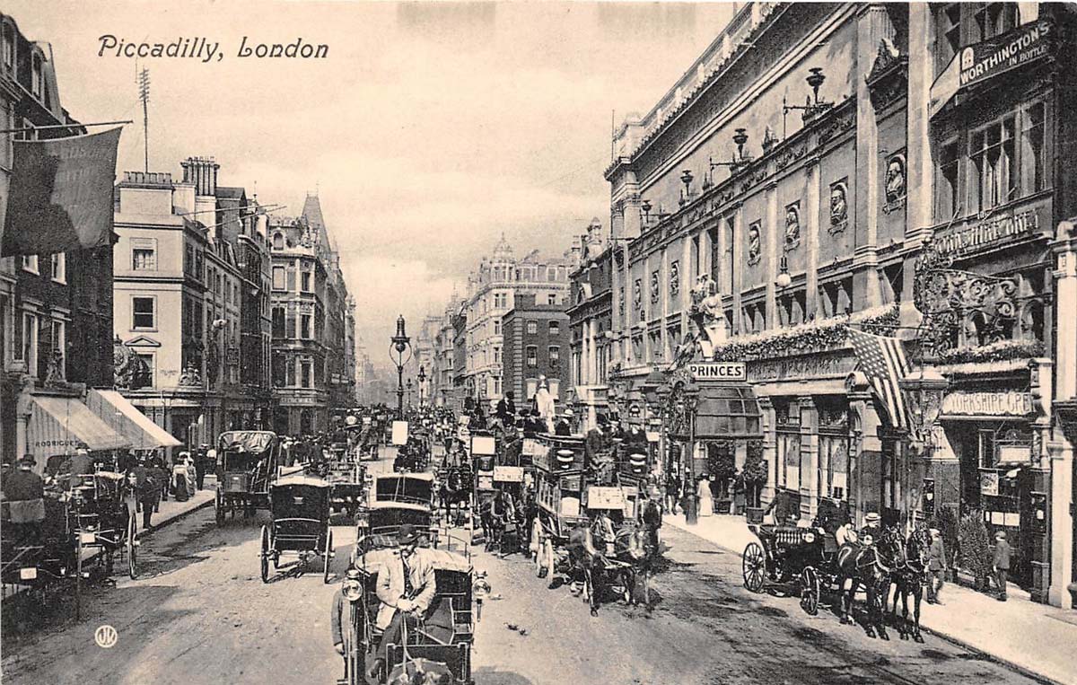 London. Piccadilly - is a road between Hyde Park Corner and Piccadilly Circus