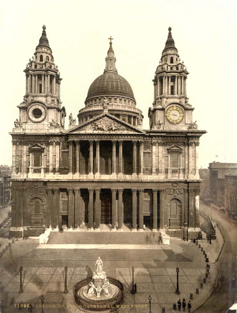 London. St Paul's Cathedral, West Front, 1890
