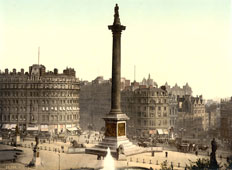 Greater London. Trafalgar Square, from National Gallery, 1890