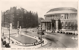 Manchester. St Peter's Square - Reference Library and Midland Hotel, 1930s