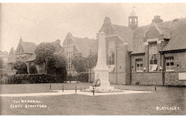 Milton Keynes. Bletchley - War memorial outside Bletchley Road Schools
