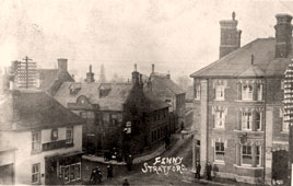 Milton Keynes. Fenny Stratford - Crossroads from St Martin's Church tower, 1905