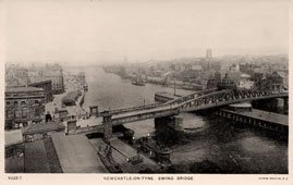 Newcastle upon Tyne. Swing Bridge, closed, 1910