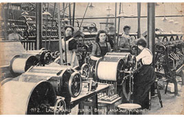 Nottingham. Lace Manufacturing - Brass and Slip Winding, 1911