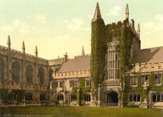 Oxford. Magdalen College, Founder's Tower and Cloisters, 1890