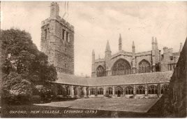Oxford. New College Chapel and Bell Tower, 1915