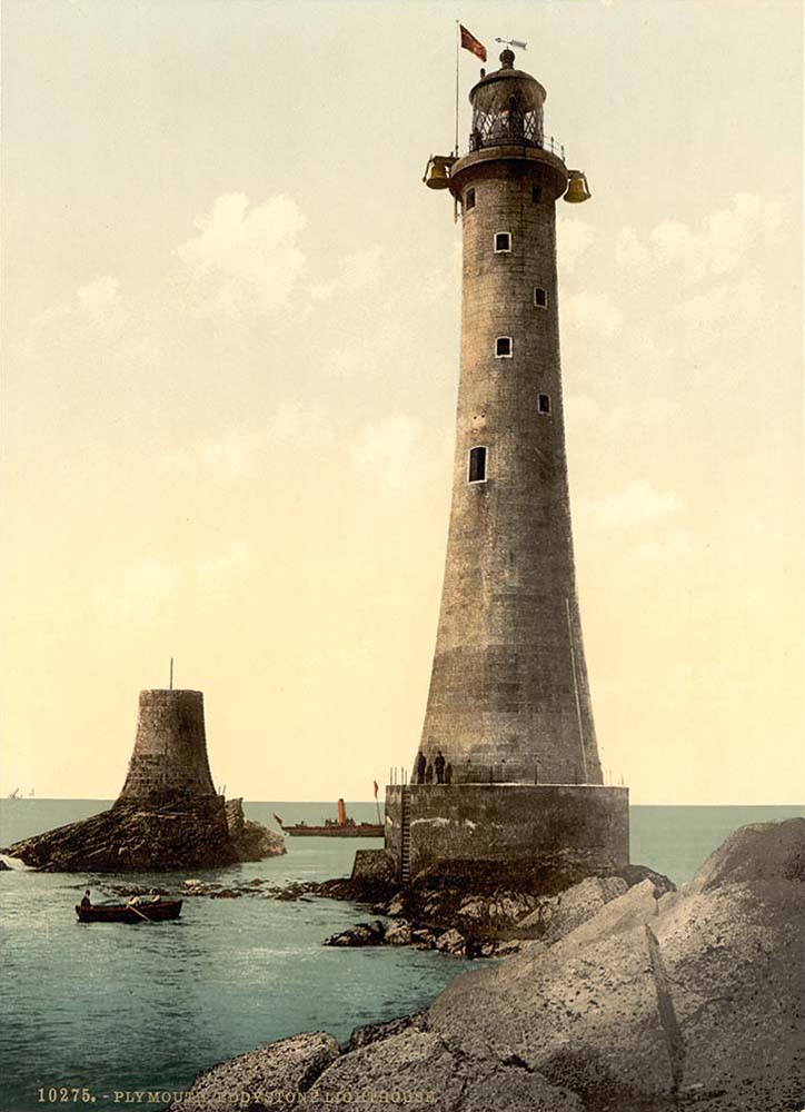 Plymouth. Eddystone Lighthouse, circa 1890
