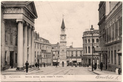 Plymouth. Royal Hotel, Derry's Clock and Railway Office