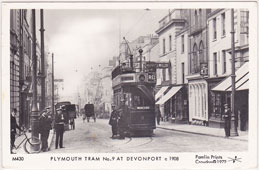 Plymouth. Tram Number 9 at Devonport, 1908