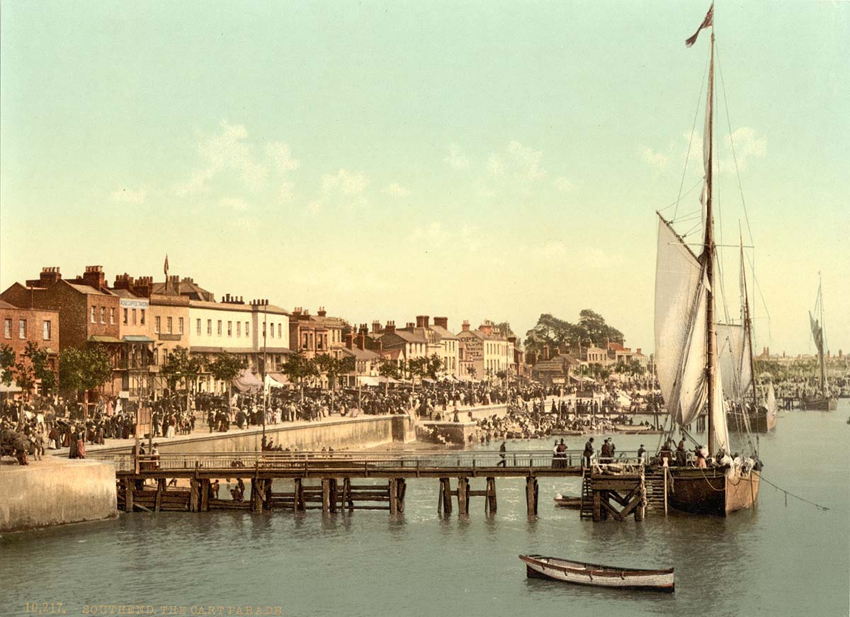 Southend-on-Sea. East Parade (i.e., promenade) and yachts, 1890
