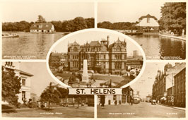 Saint Helens. Taylor Park - Boating on the Lake and Boathouse; Victoria Park; Baldwin Street
