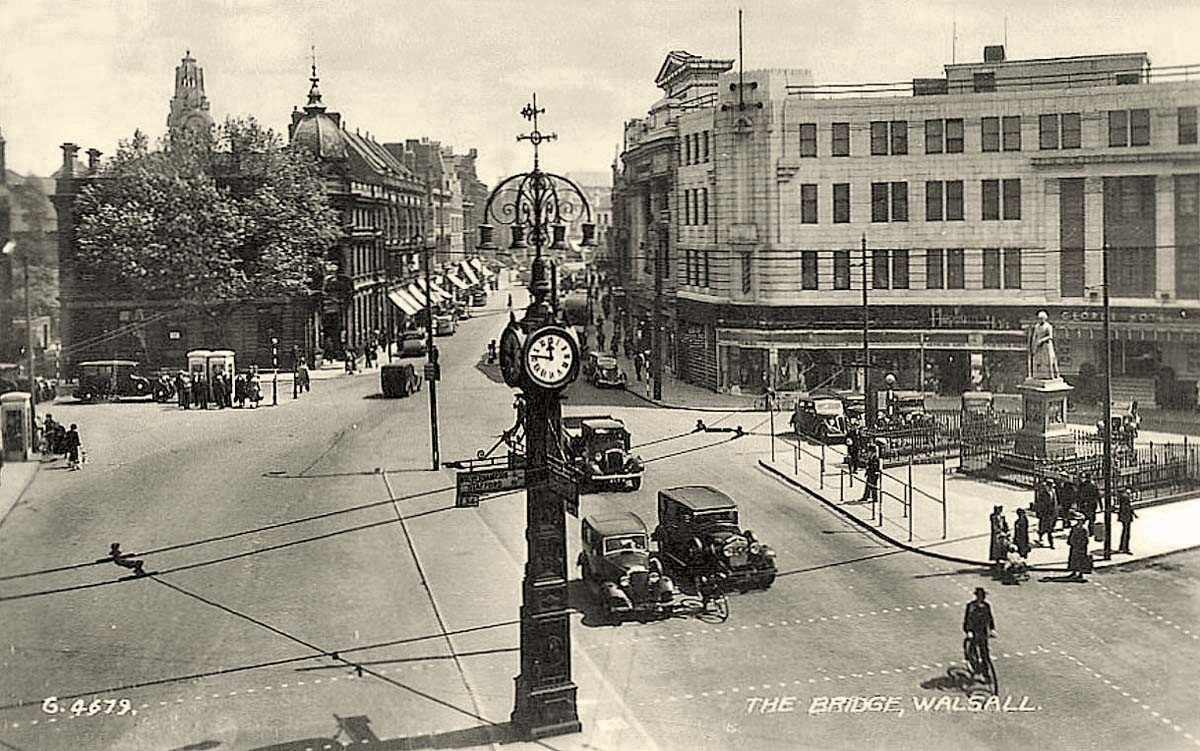 Walsall. The Bridge with Clock, middle 1930's