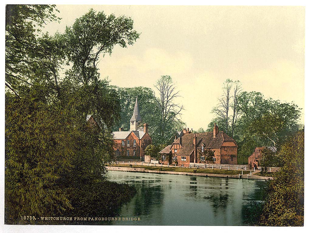 Whitchurch-on-Thames. Panorama of town, 1890