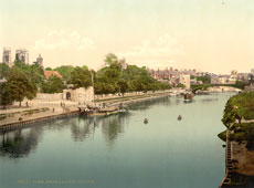 York. River Ouse from railway bridge, 1890