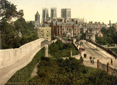 York. View from city walls, 1890