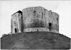 York. York Castle, Clifford's Tower, view from the east, 1959