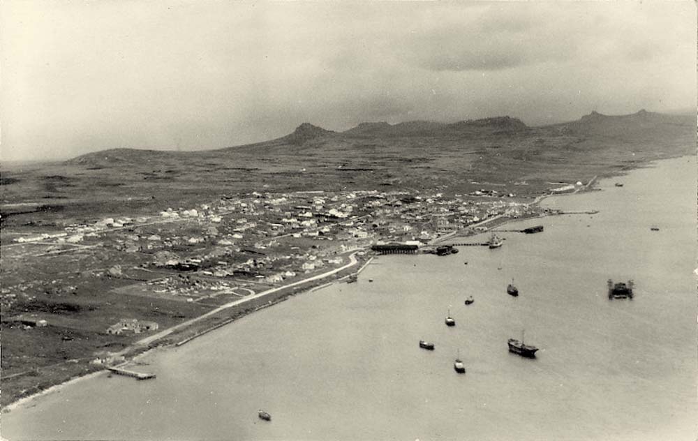 Port Stanley. Panorama of the city, 1934