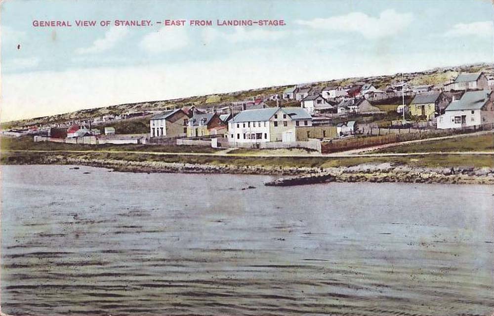 Port Stanley. Panorama of the city - east from Landing-stage