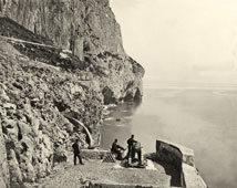 Gibraltar. Battery at the border, 1890