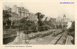 Aberdeen. Union Terrace Gardens and Railway