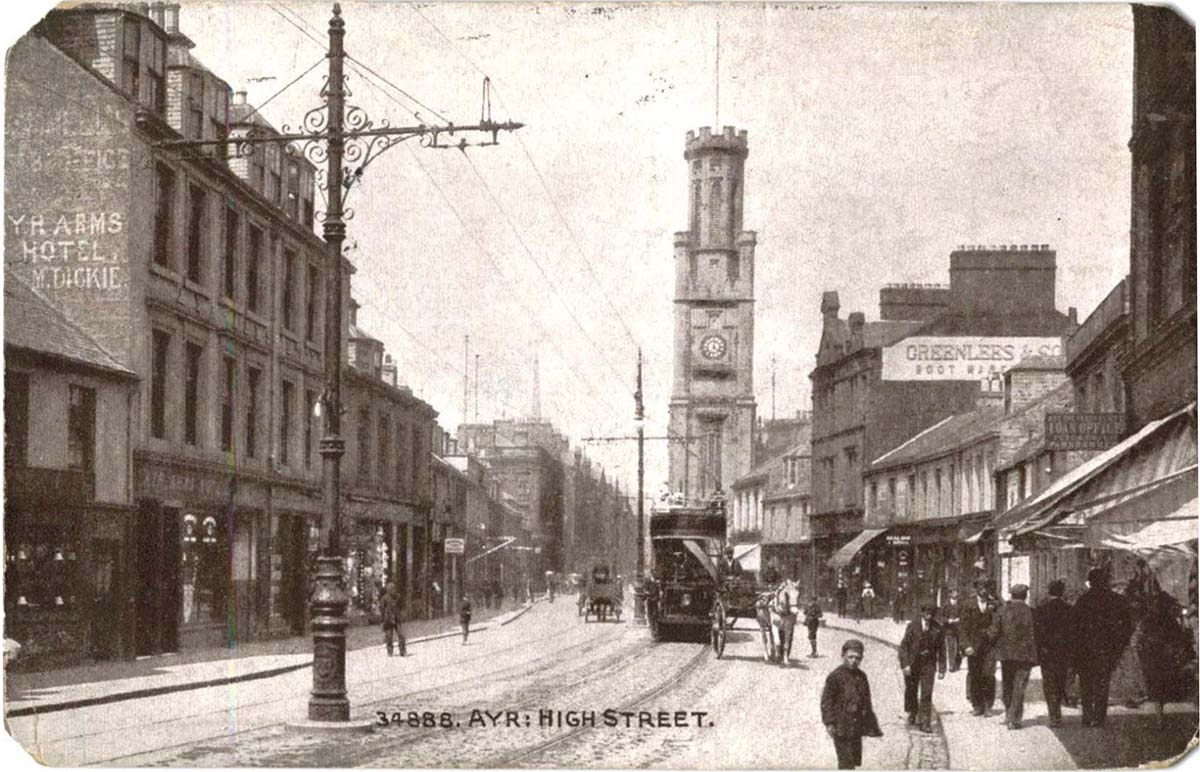 Ayr. High Street and Wallace Tower