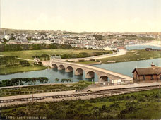 Banff. Panorama of the town and bridge over the River Deveron, circa 1890