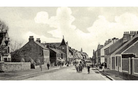 Broxburn. Panorama of town street and houses