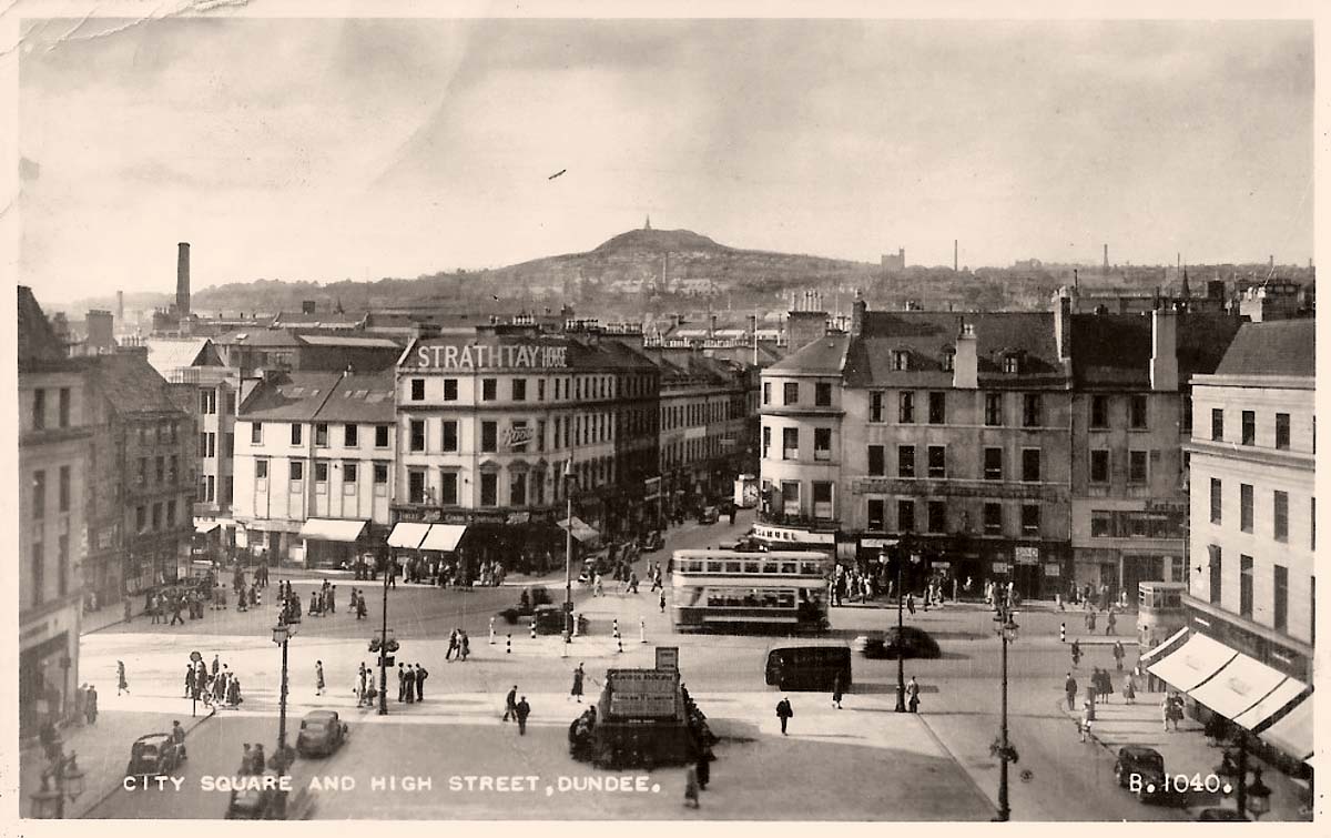 Dundee. City Square and High street, 1949