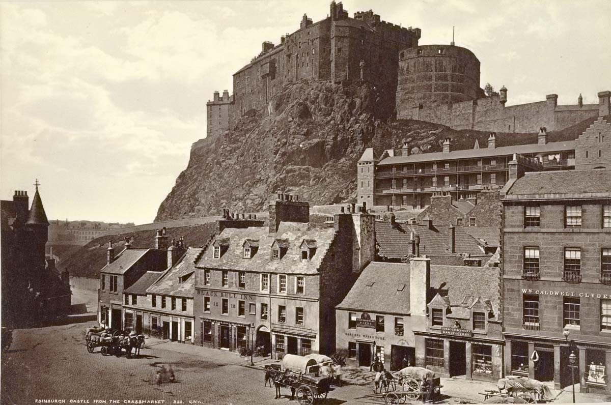 Edinburgh Castle from Grassmarket, circa 1890