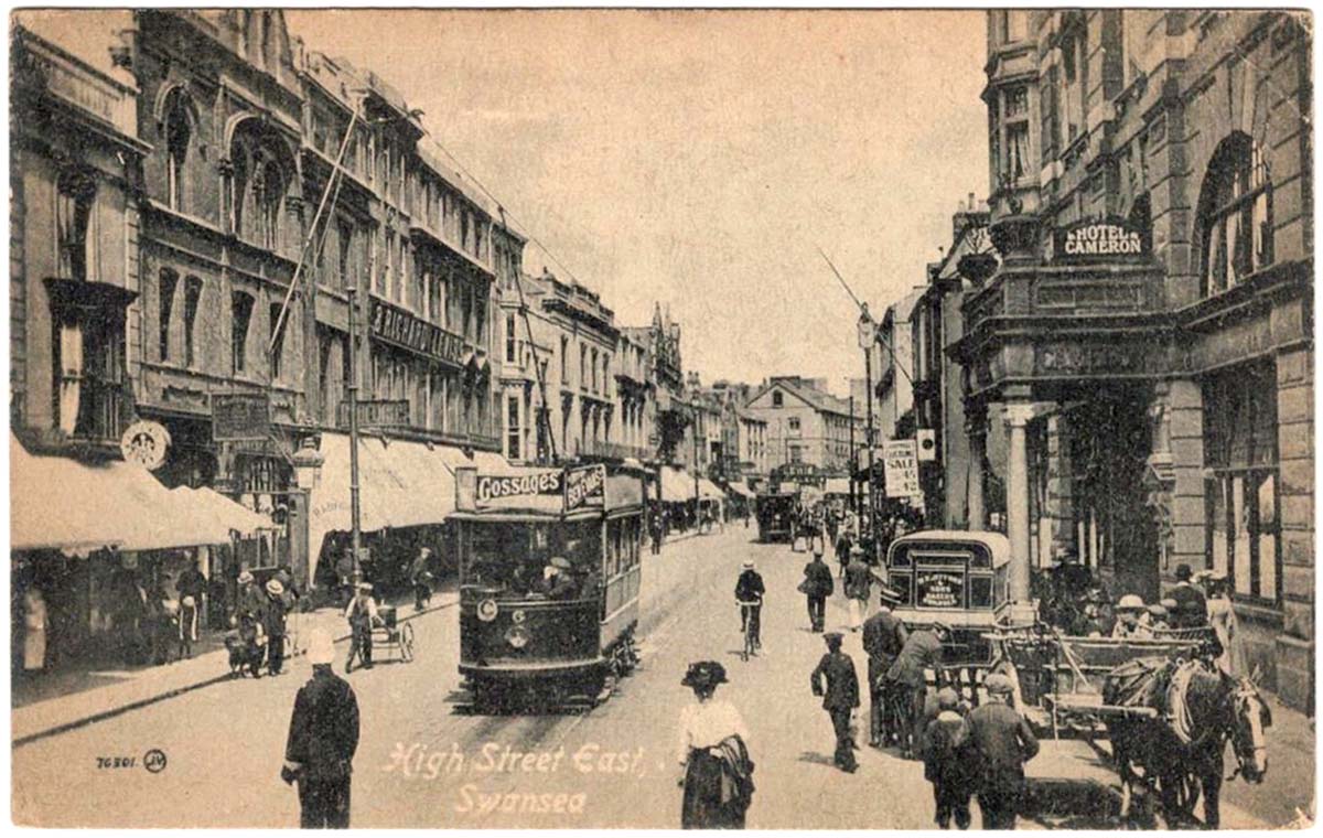 Swansea. High Street, Hotel 'Cameron', 1918